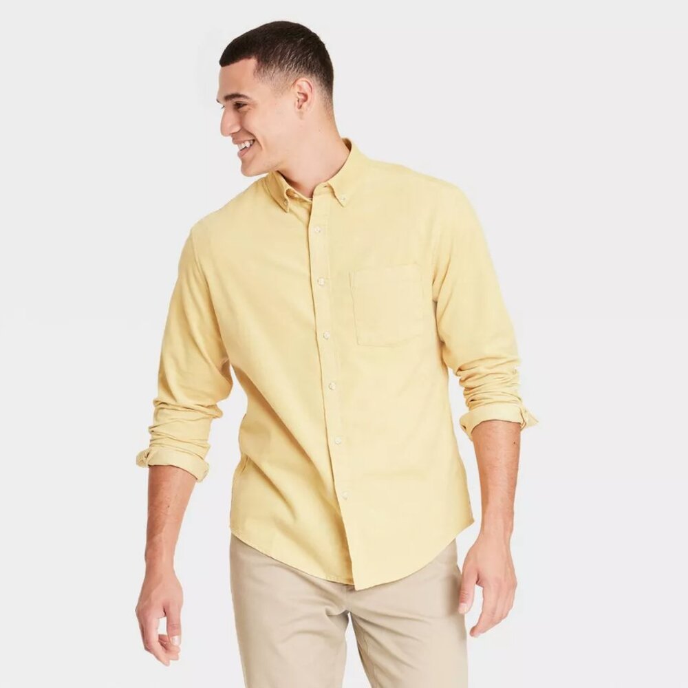 NWT !Men's Long Sleeve Mid-Weight Corduroy Button-Down Shirt - Goodfellow & Co™